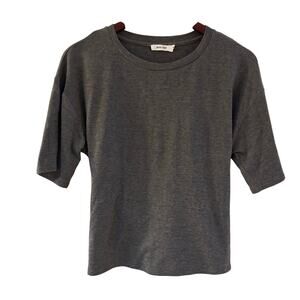 Mod Ref Gray Tie Back Crop Oversized T Shirt Stretchy Minimalist Feminine Size M